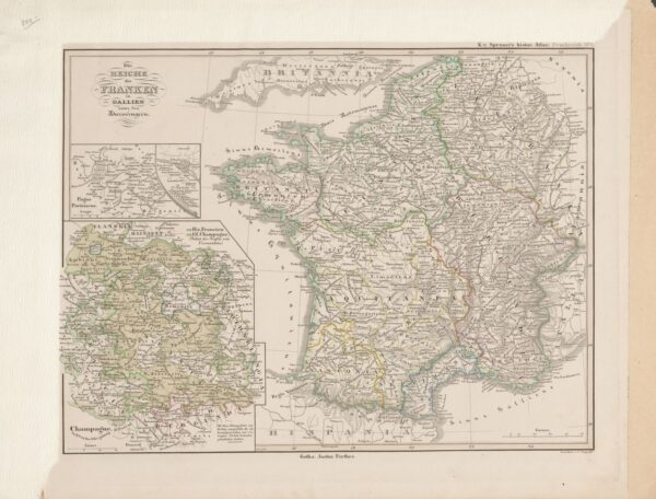 mapa FRANCJA (Die Reiche der Franken in Gallien)