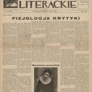 WIADOMOŚCI LITERACKIE NR (373) 8/1931