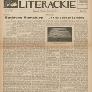 WIADOMOŚCI LITERACKIE NR (381) 16/1931