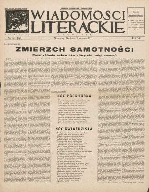 WIADOMOŚCI LITERACKIE NR (397) 32/1931
