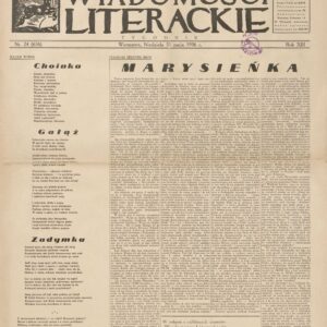 WIADOMOŚCI LITERACKIE NR (656) 24/1936