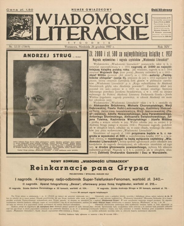 tygodnik WIADOMOŚCI LITERACKIE NR (738-9) 52-53 Z 26 GRUDNIA 1937 R.