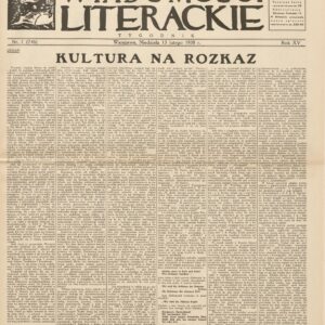 WIADOMOŚCI LITERACKIE NR (746) 7/1938