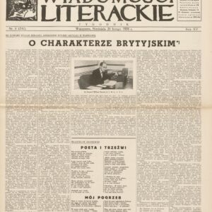 WIADOMOŚCI LITERACKIE NR (747) 8/1938