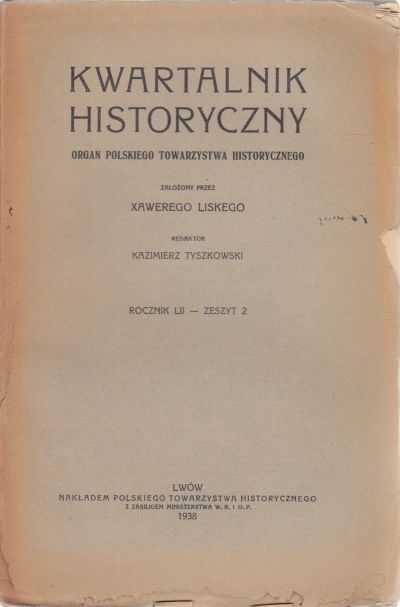 KWARTALNIK HISTORYCZNY 1938 zeszyt 2