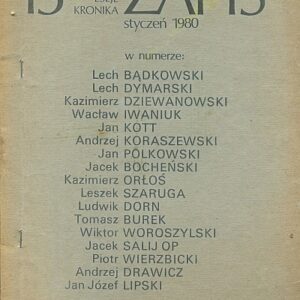 ZAPIS. PROZA, POEZJA, ESEJE, KRONIKA. STYCZEŃ 1980. NR 13