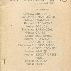 ZAPIS. PROZA, POEZJA, ESEJE, KRONIKA. PAŹDZIERNIK 1980. NR 16