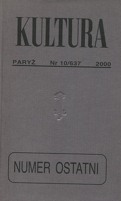 miesięcznik KULTURA 637/2000 (NUMER OSTATNI)