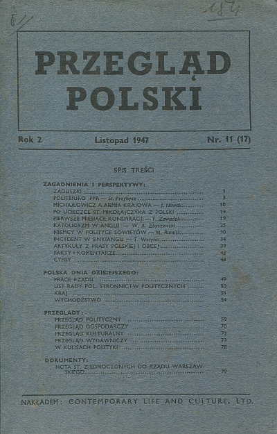 PRZEGLĄD POLSKI. ROK 2. LISTOPAD 1947. NR 11 (17)
