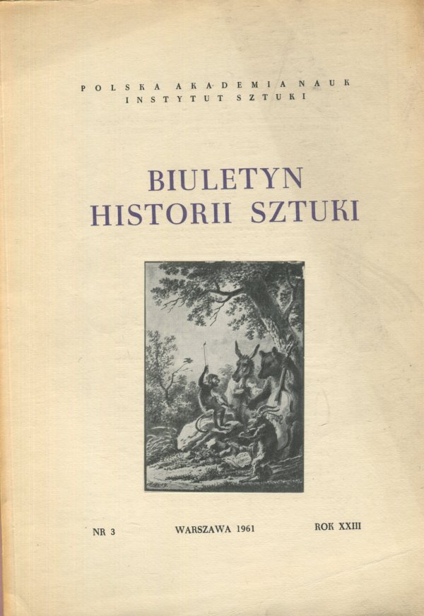 BIULETYN HISTORII SZTUKI NR 3/1961