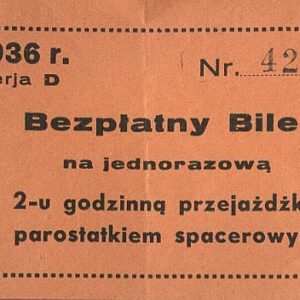 bilet PRZEJAŻDZKA PAROSTATKIEM SPACEROWYM 1936