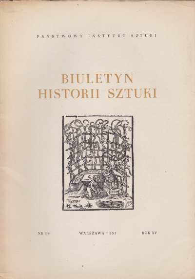 BIULETYN HISTORII SZTUKI NR 3-4/1953