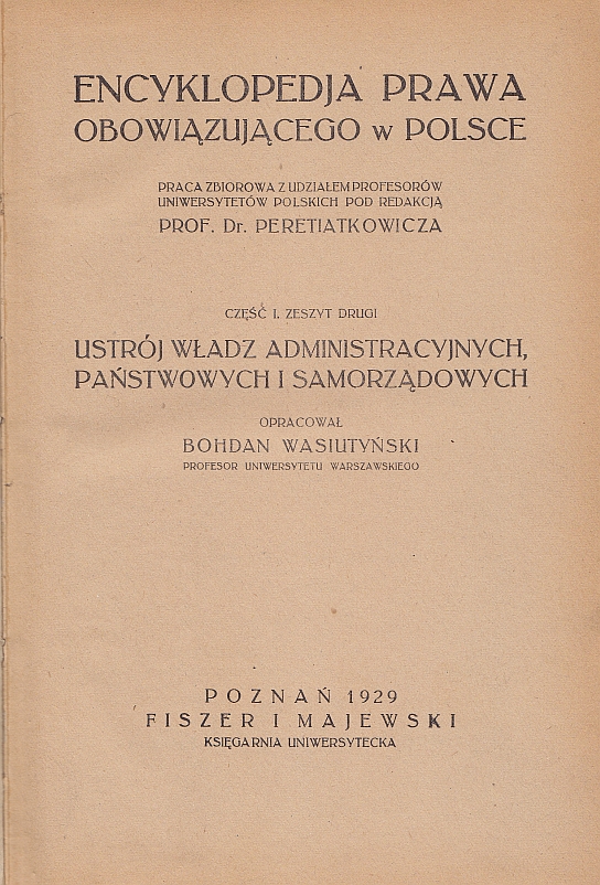 ENCYKLOPEDIA PRAWA OBOWIĄZUJĄCEGO W POLSCE WYD.1929