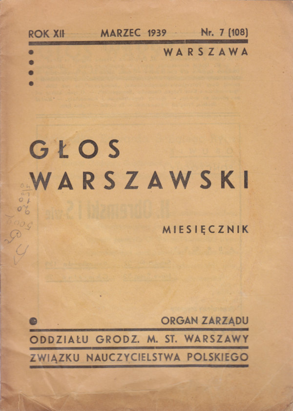 GŁOS WARSZAWSKI, ROK XII, NR 7 (1939)