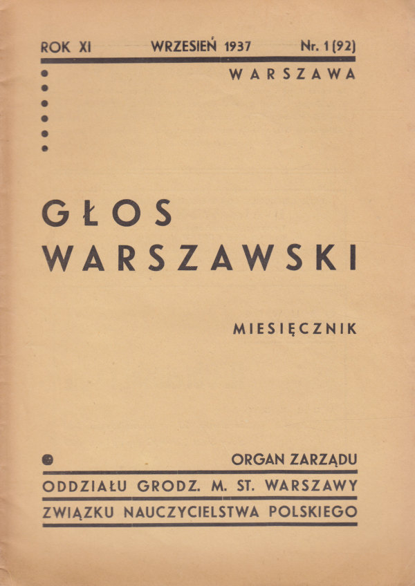 GŁOS WARSZAWSKI, ROK XI, NR 1 (1937)