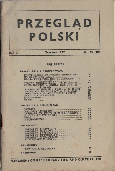 PRZEGLĄD POLSKI. ROK 2, NR 12 (18), GRUDZIEŃ 1947
