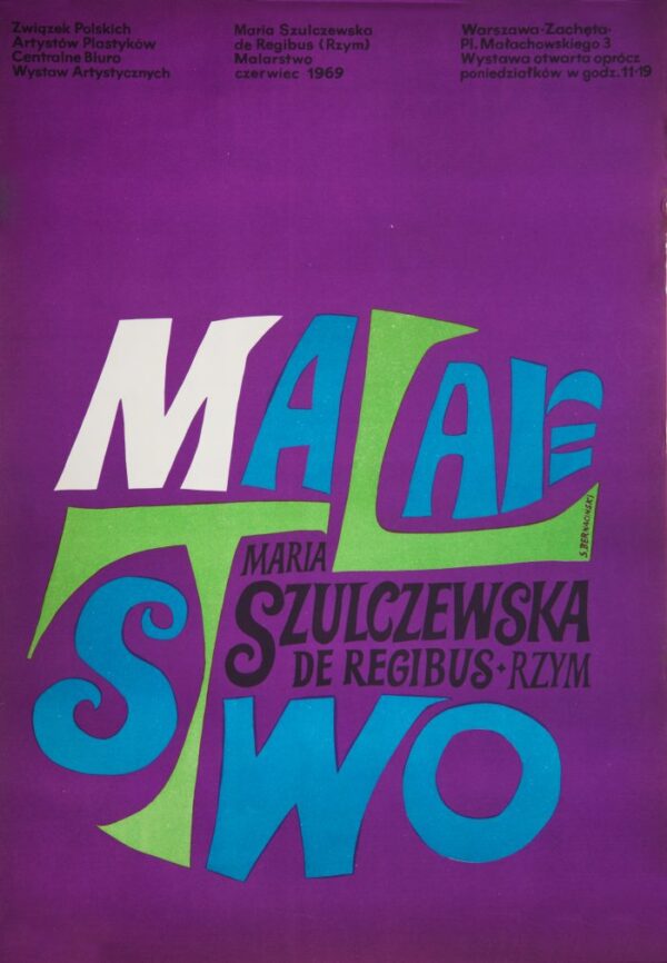 plakat MARIA SZULCZEWSKA DE REGIBUS (RZYM). MALARSTWO, CZERWIEC 1969
