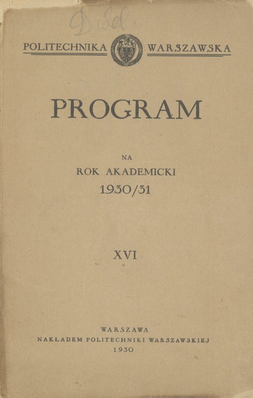 PROGRAM NA ROK AKADEMICKI 1930/31