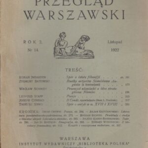 PRZEGLĄD WARSZAWSKI NR 14/1922