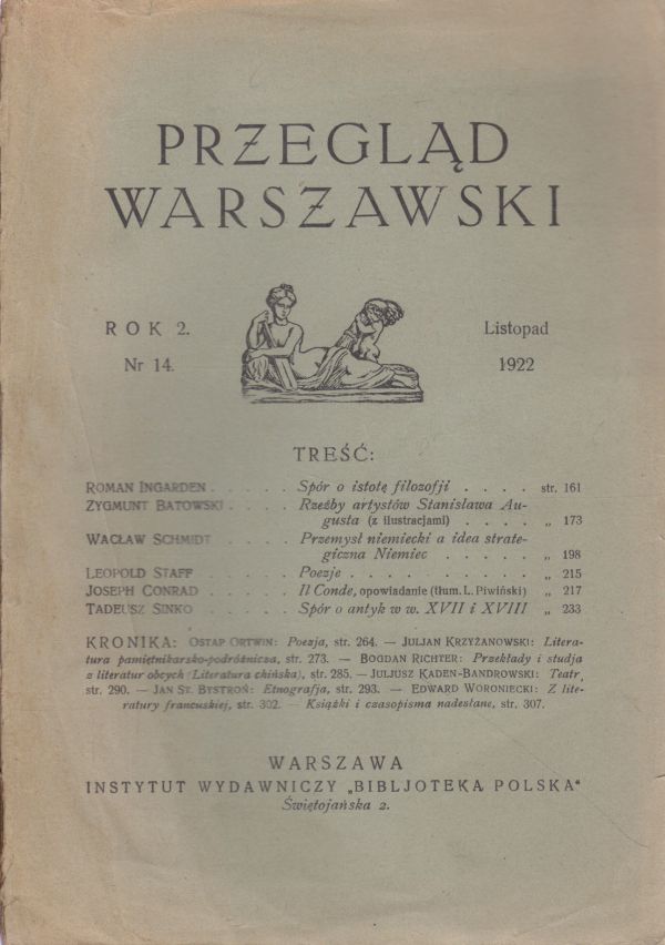 PRZEGLĄD WARSZAWSKI NR 14/1922