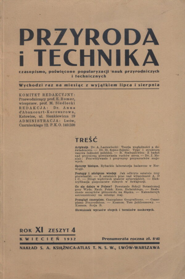 PRZYRODA I TECHNIKA NR 4/1932