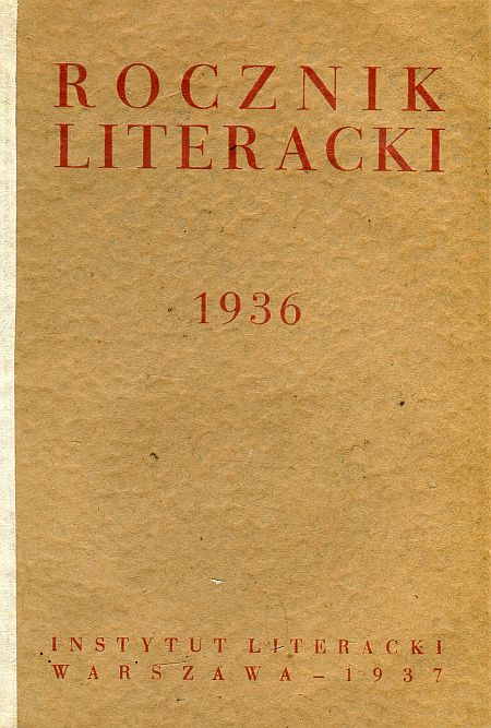 ROCZNIK LITERACKI ZA ROK 1936