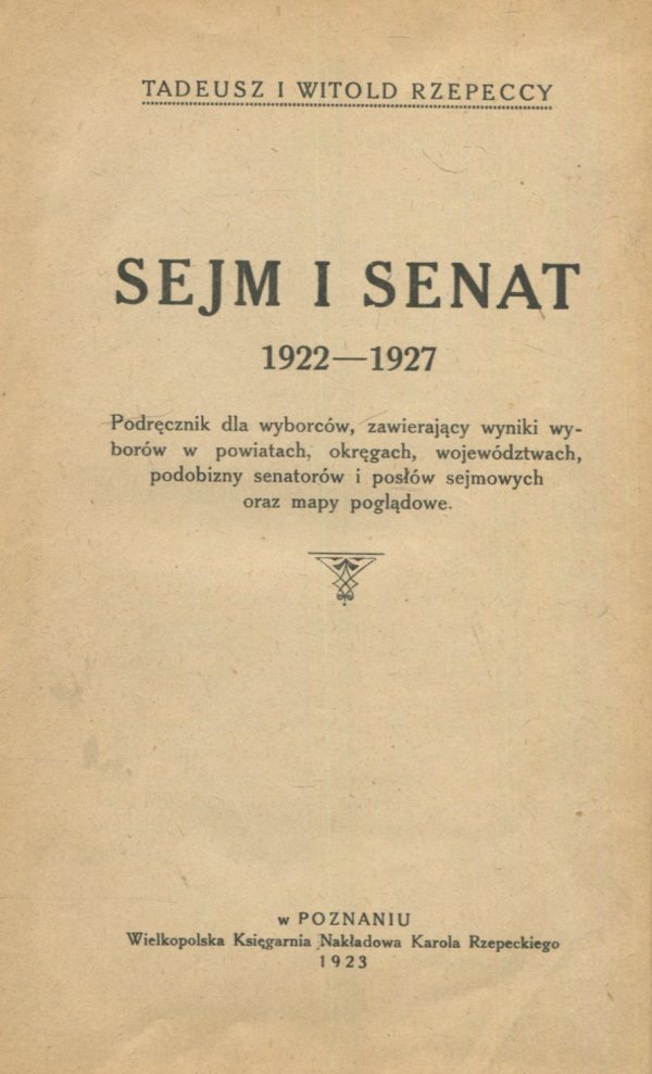 SEJM I SENAT 1922-1927