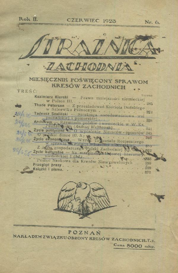 STRAŻNICA ZACHODNIA, NR 6/1923