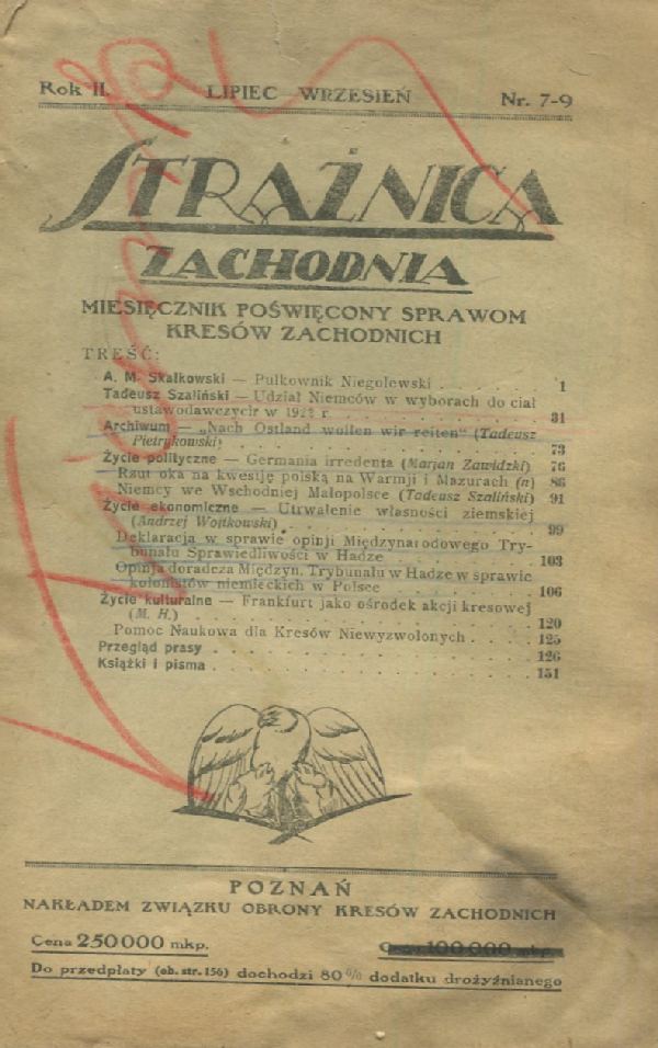 STRAŻNICA ZACHODNIA, NR 7-9/1923
