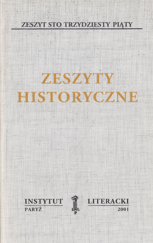 ZESZYTY HISTORYCZNE. 2001, Z.135