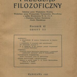 PRZEGLĄD FILOZOFICZNY 1938/ZESZYT III