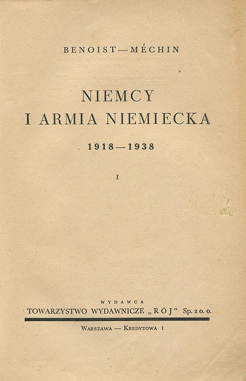 NIEMCY I ARMIA NIEMIECKA 1918-1938. TOM I