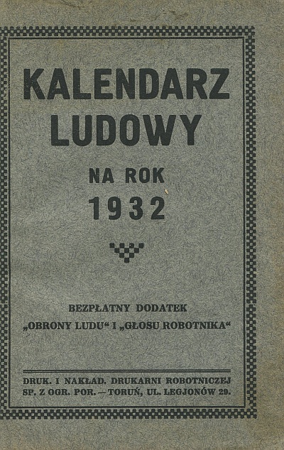 KALENDARZ LUDOWY NA ROK 1932