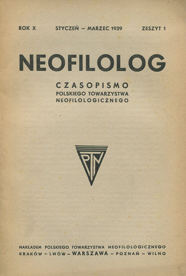 NEOFILOLOG NR 1/1939