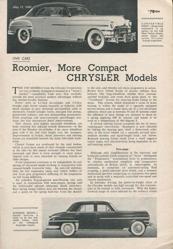miesięcznik THE MOTOR, MAY 11 (1949)