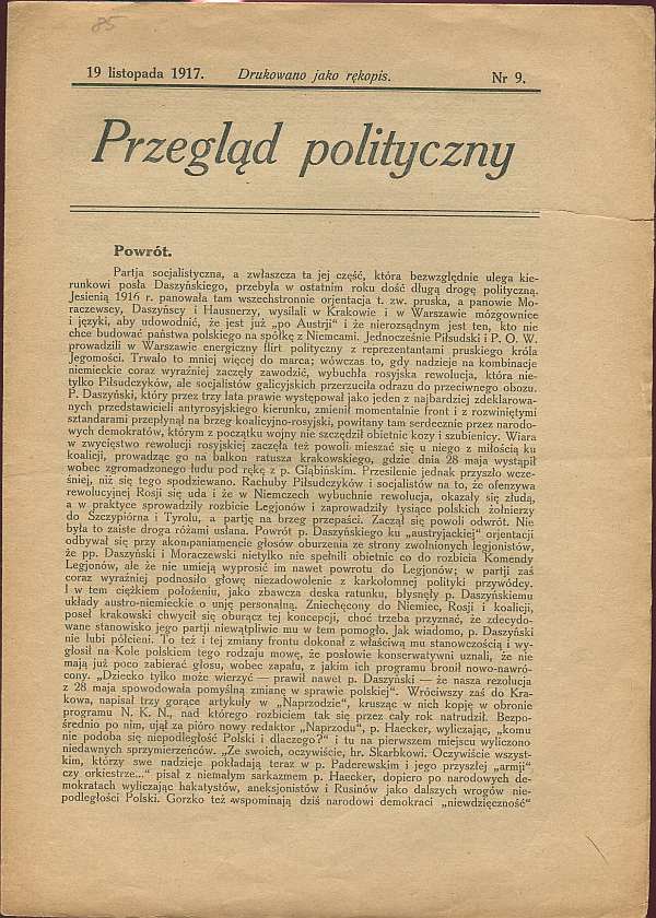 PRZEGLĄD POLITYCZNY NR 9/1917