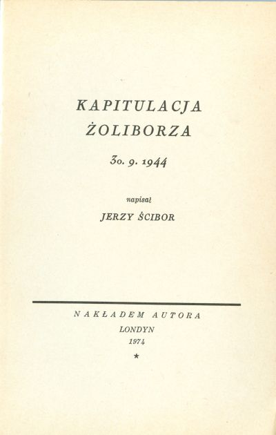 KAPITULACJA ŻOLIBORZA 30.09.1944