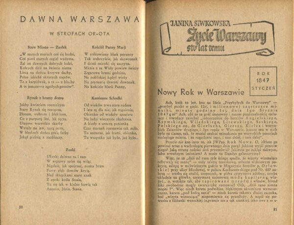 KALENDARZ WARSZAWSKI NA ROK 1947. ILUSTROWANY ROCZNIK WARSZAWSKI