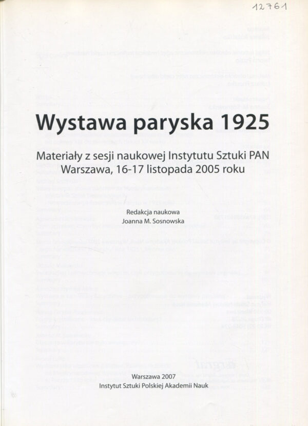 WYSTAWA PARYSKA 1925