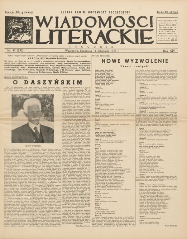 WIADOMOŚCI LITERACKIE NR 47 (733) ROK 1937