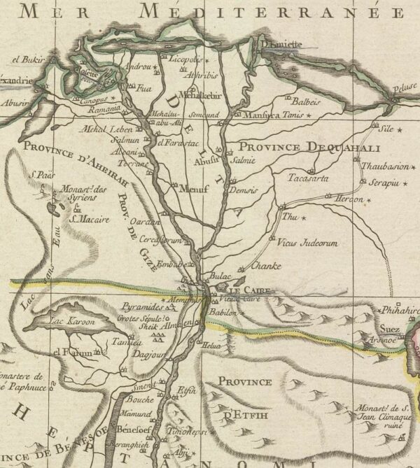 MAPA EGIPT STAROŻYTNY I WSPÓŁCZESNY 1762