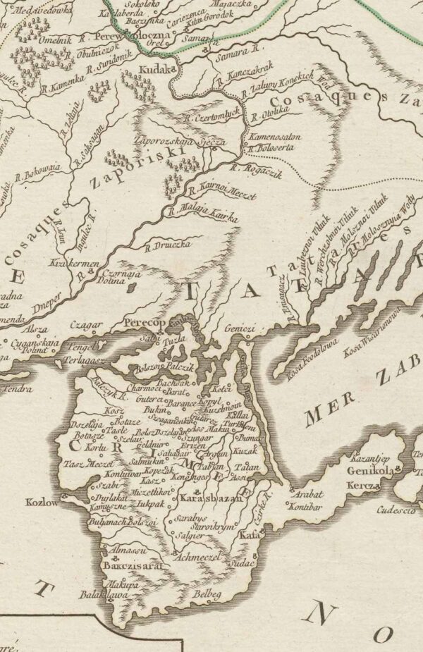 MAPA POŁUDNIOWA CZEŚĆ ROSJI EUROPEJSKIEJ 1752