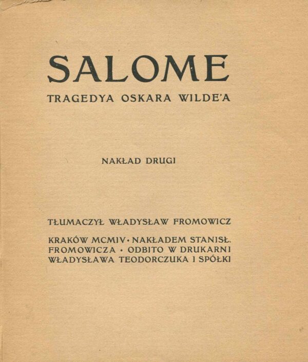 SALOME. TRAGEDYA