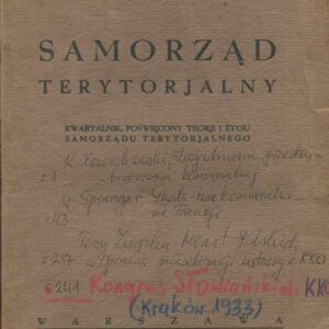 kwartalnik SAMORZĄD TERYTORIALNY 1933/ZESZYT 1-2