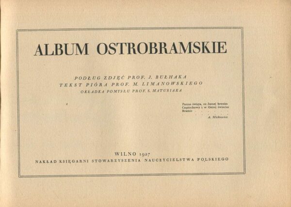 Album Ostrobramskie  [Wilno 1927]