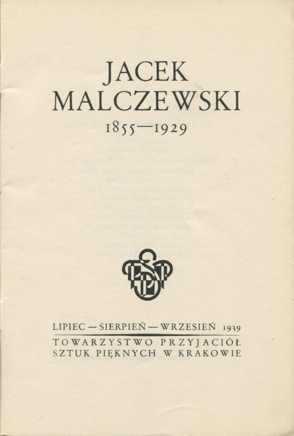 JACEK MALCZEWSKI 1855-1929. KATALOG WYSTAWY