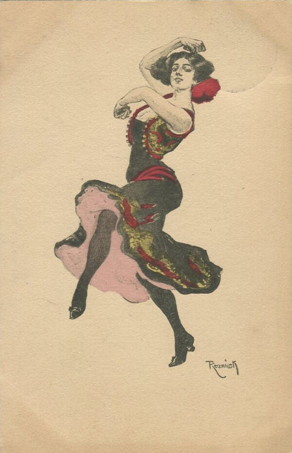 [pocztówka] Tancerka. Karta z korespondencją Jerzego Smoleńskiego do Marii Babireckiej [1907]