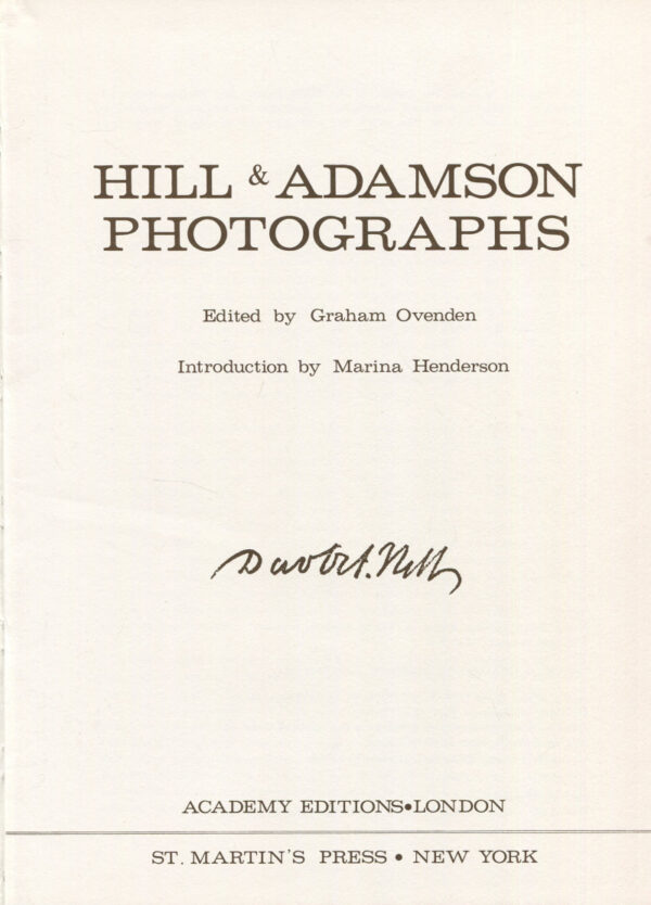 HILL & ADAMSON PHOTOGRAPHS
