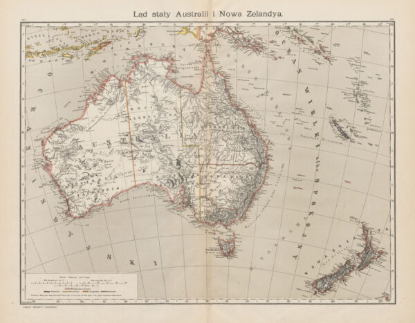 [mapa] Ląd stały Australii i Nowa Zelandia