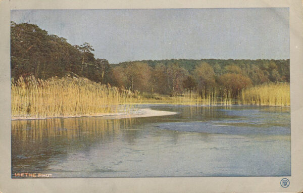 [pocztówka] Jezioro zimą. Karta z korespondencją Jerzego Smoleńskiego do Marii Babireckiej